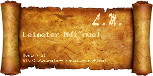 Leimeter Mánuel névjegykártya